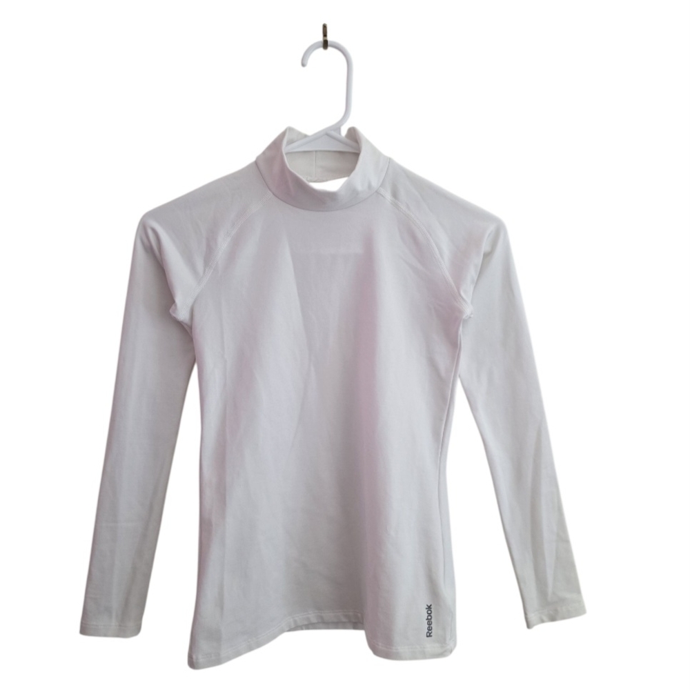 Reebok Youth L (12-14) White Playwarm Long Sleeve BreathableTop